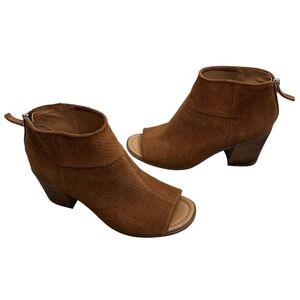 FRANCO SARTO Suede Leather"Goldie" Brown Booties Woman's Size 9 M‎ boho fairy